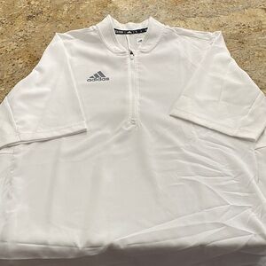 Adidas Men's White 1/4 zip cage jacket
